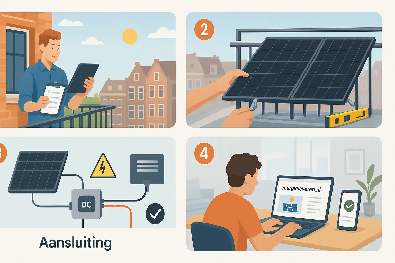 Balkonzonnepanelen installatie stappen